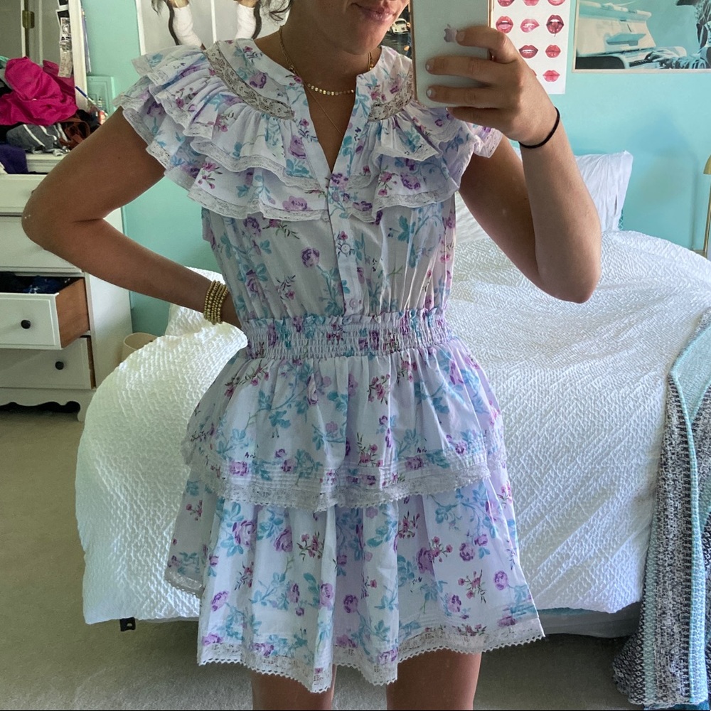 LoveShackFancy Lavender Ruffle Dress size Large